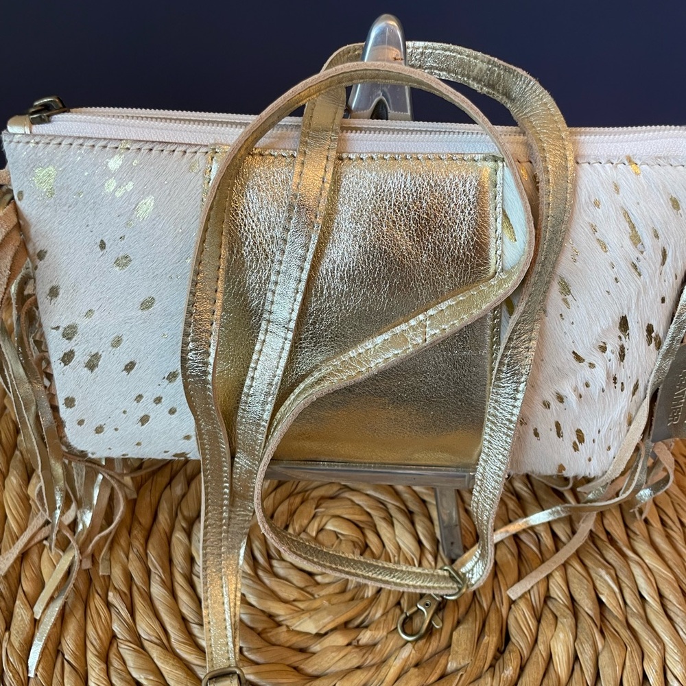 June Marie Nellie Fringe Leather Crossbody Bag NWT - Picture 3 of 6
